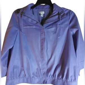 Chicos Women's Purple Jacket Hidden Full Zip Size 1 Fall Outdoors